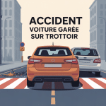 accident voiture garée trottoir illustration urbaine
