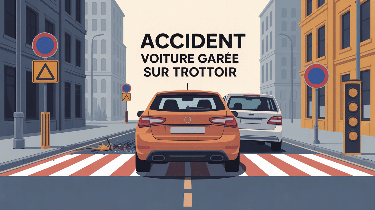 accident voiture garée trottoir illustration urbaine