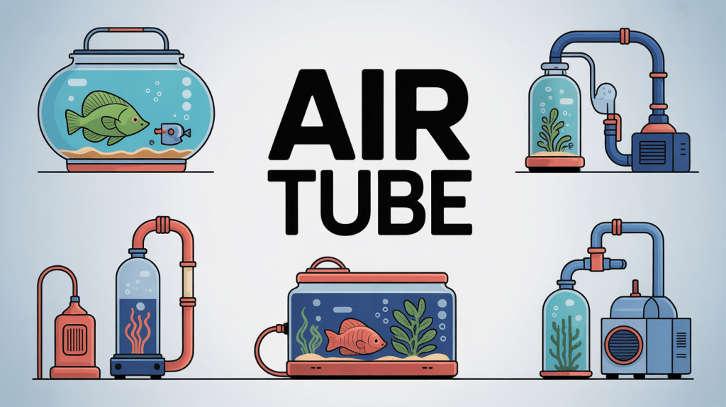 Vue stylisée des différents air tube pour aquarium, vape, ventilation et industrie