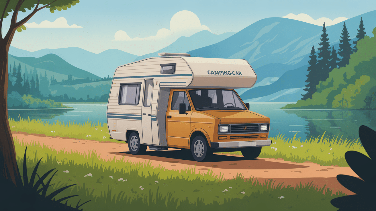 camping-car sur cales 4 niveaux parfaitement à l’horizontale