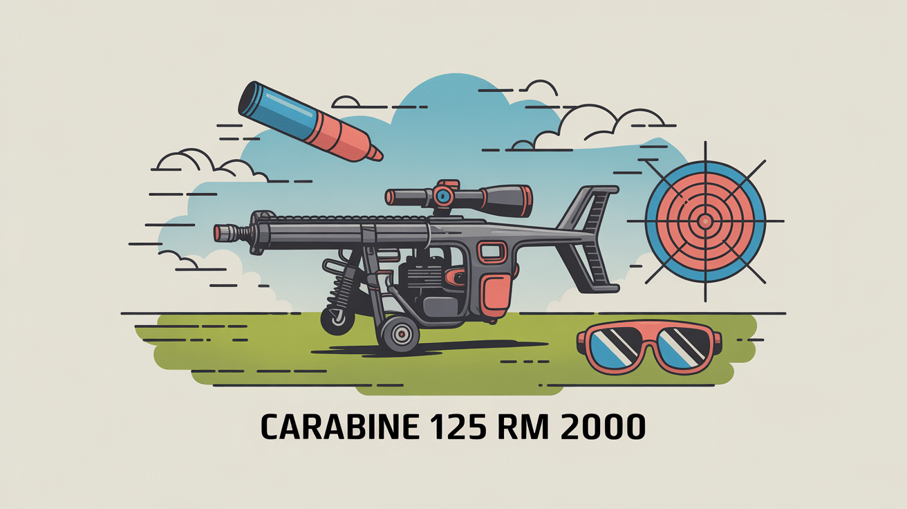 carabine 125 rm 2000 en gros plan avec accessoires