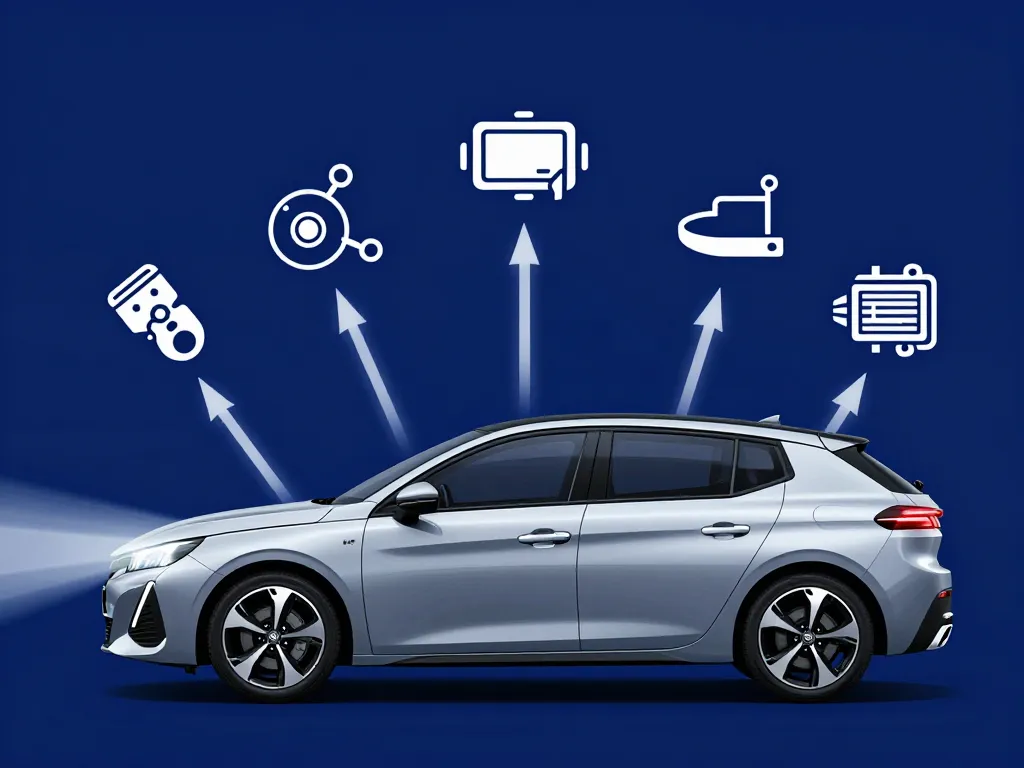 Schéma défaut réglage automatique des projecteurs 308 fonctionnement