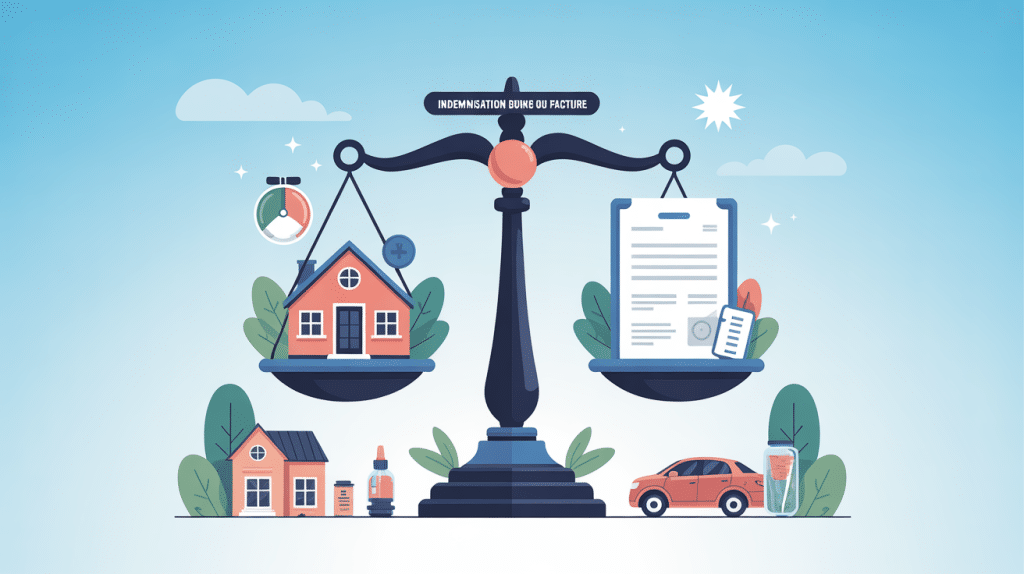 Illustration indemnisation sur devis ou facture balance sinistre