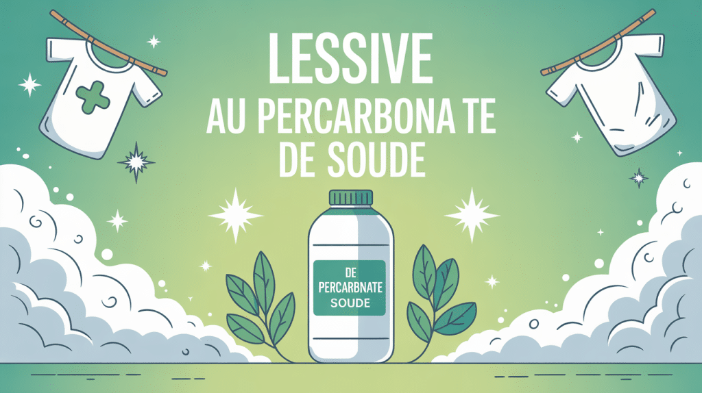 Illustration lessive percarbonate de soude linge blanc