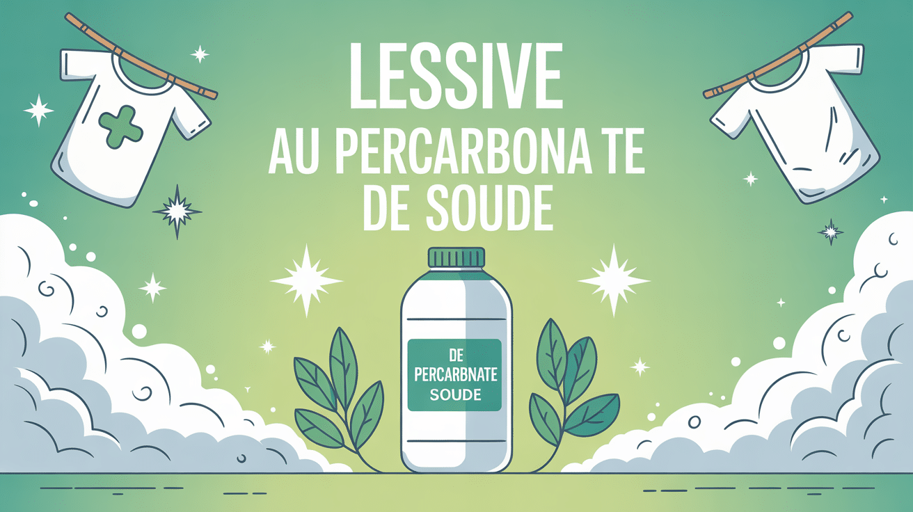Illustration lessive percarbonate de soude linge blanc
