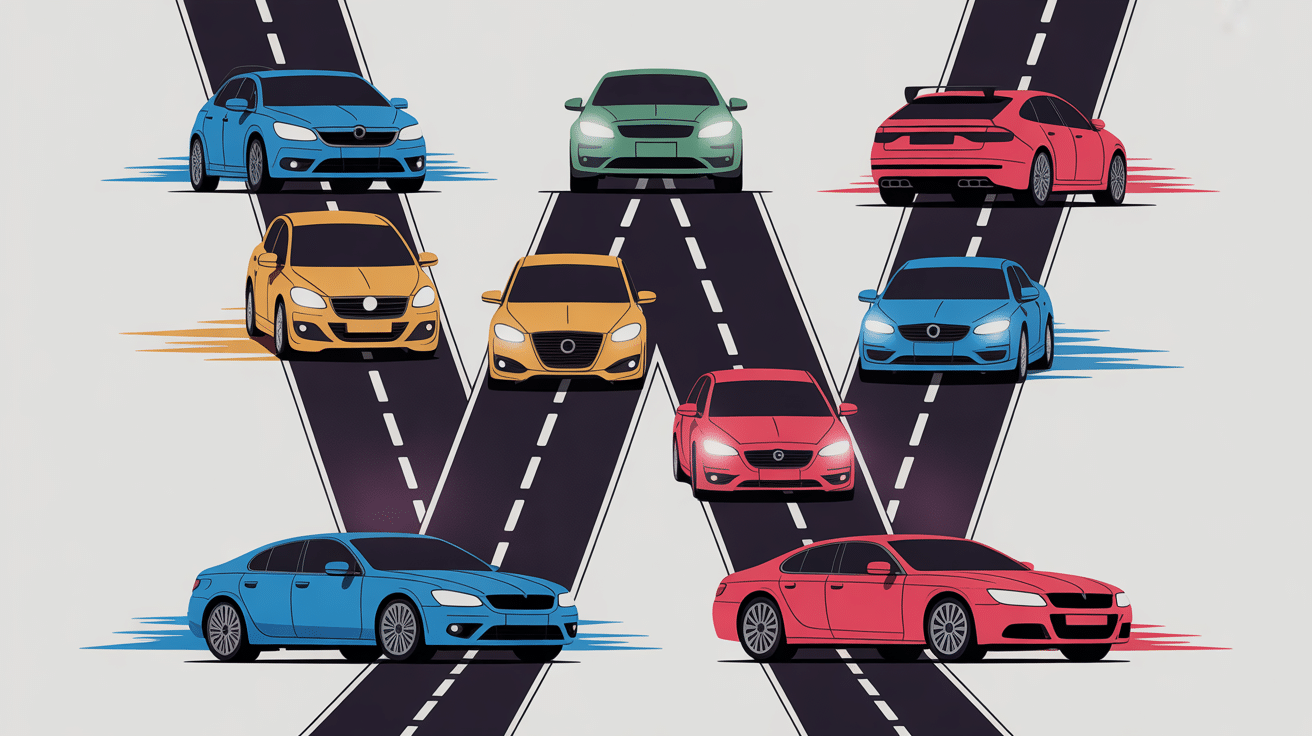 marque de voiture en w image moderne illustrée