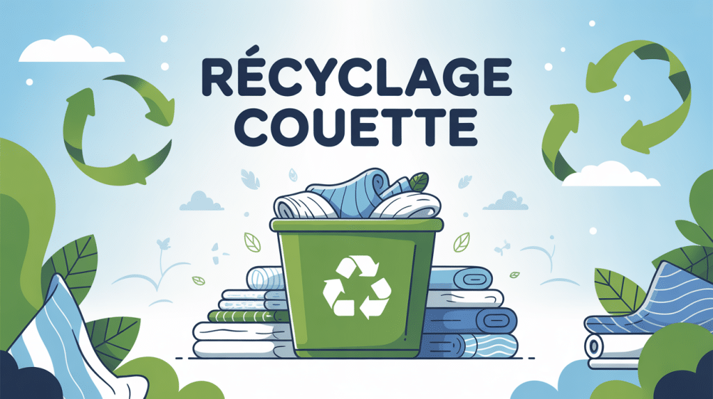 peut-on jeter une couette à la poubelle illustration recyclage couette