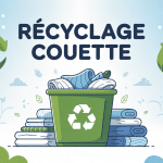 peut-on jeter une couette à la poubelle illustration recyclage couette