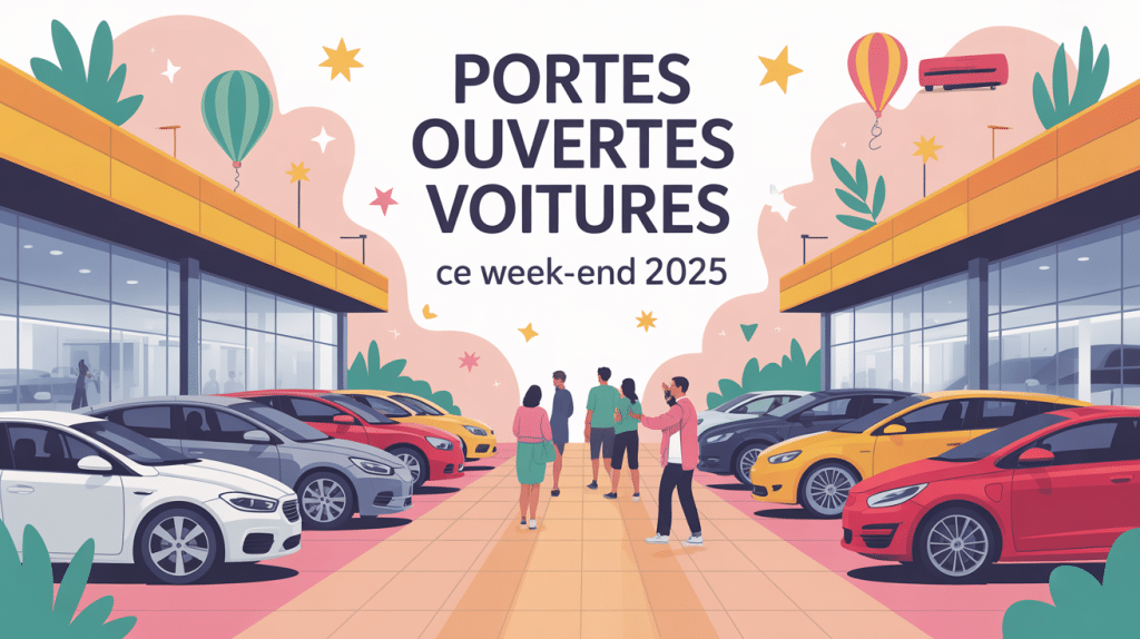 illustration portes ouvertes voitures ce week-end 2024 devant concession