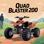Quad Blaster 200 sur chemin tout-terrain illustration