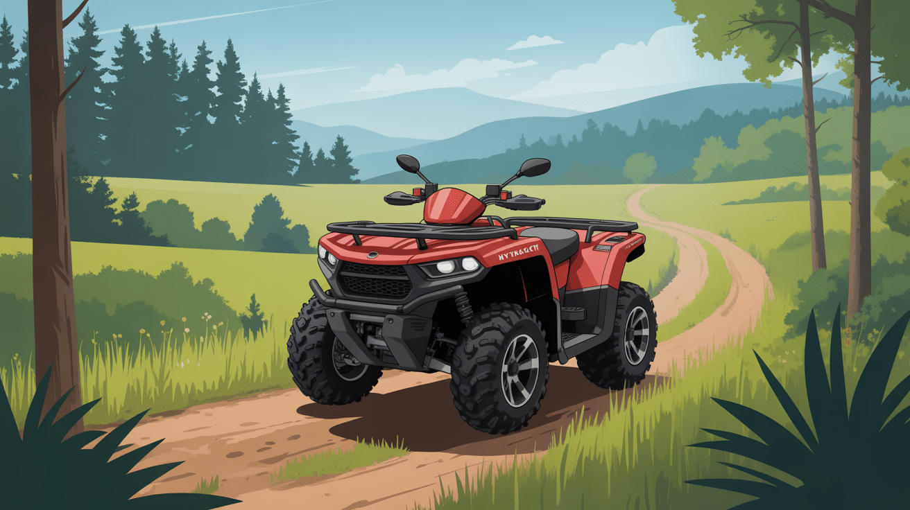 quad hytrack 500 t avis, quad sur chemin forestier