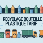 recyclage bouteille plastique tarif en France, bouteilles triées, centres de tri