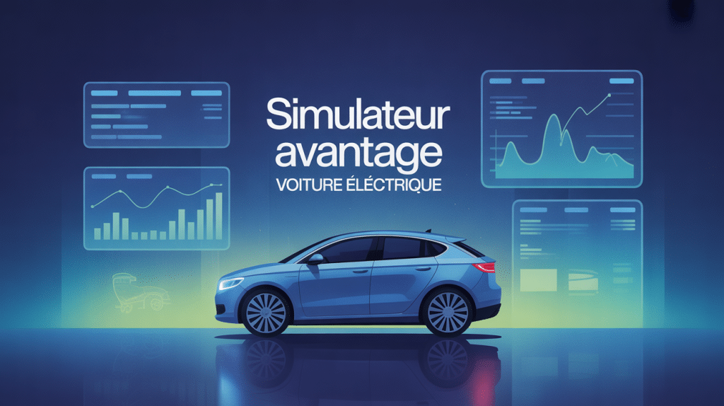 simulateur calcul avantage en nature voiture électrique illustration vectorielle stylisée