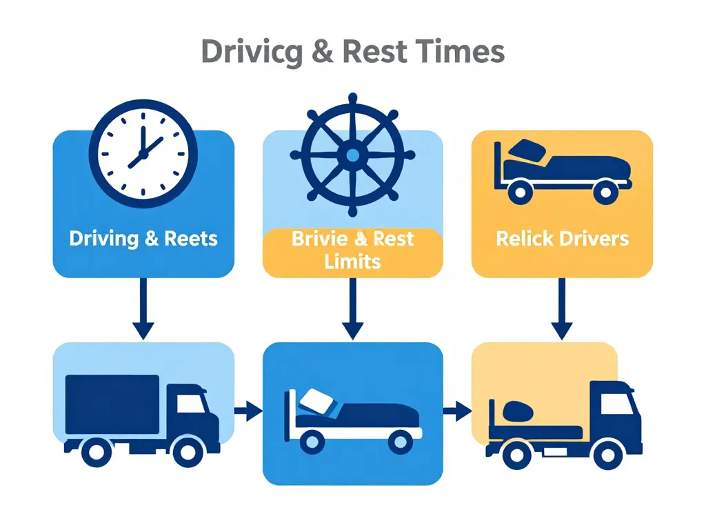 tableau : temps de conduite et de repos concept diagramme durées