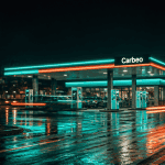 Carbeo station-service urbaine nuit