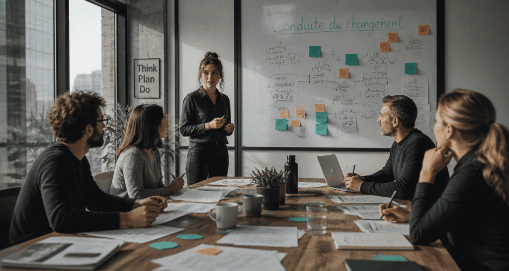conduite changement équipe en réunion