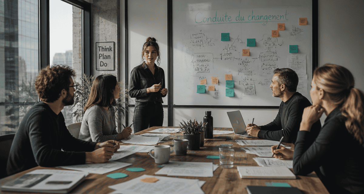 conduite changement équipe en réunion