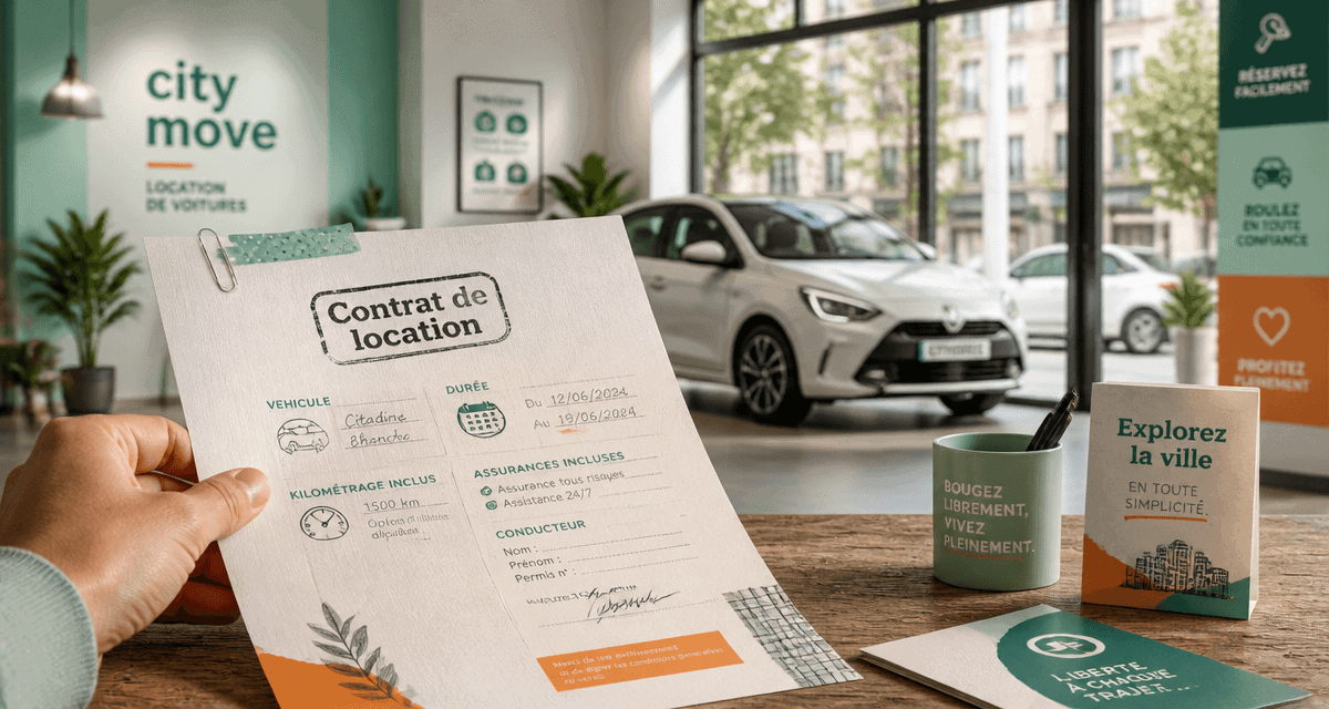 contrat de location de voiture sur comptoir agence