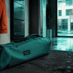 housse trottinette électrique tissu vert dans entrée