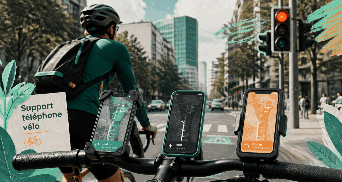 porte tel velo sur guidon avec 3 supports