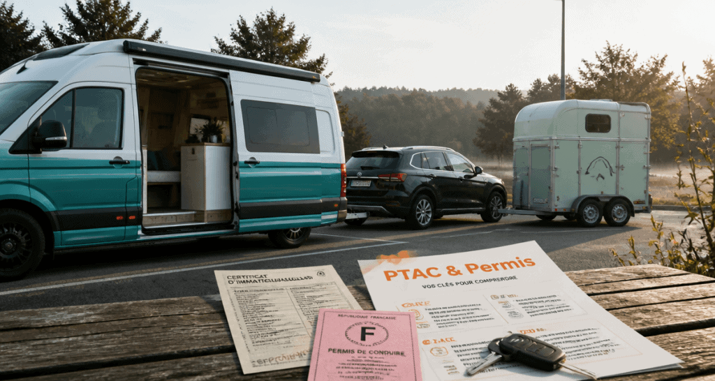Van permis attelage carte grise documents