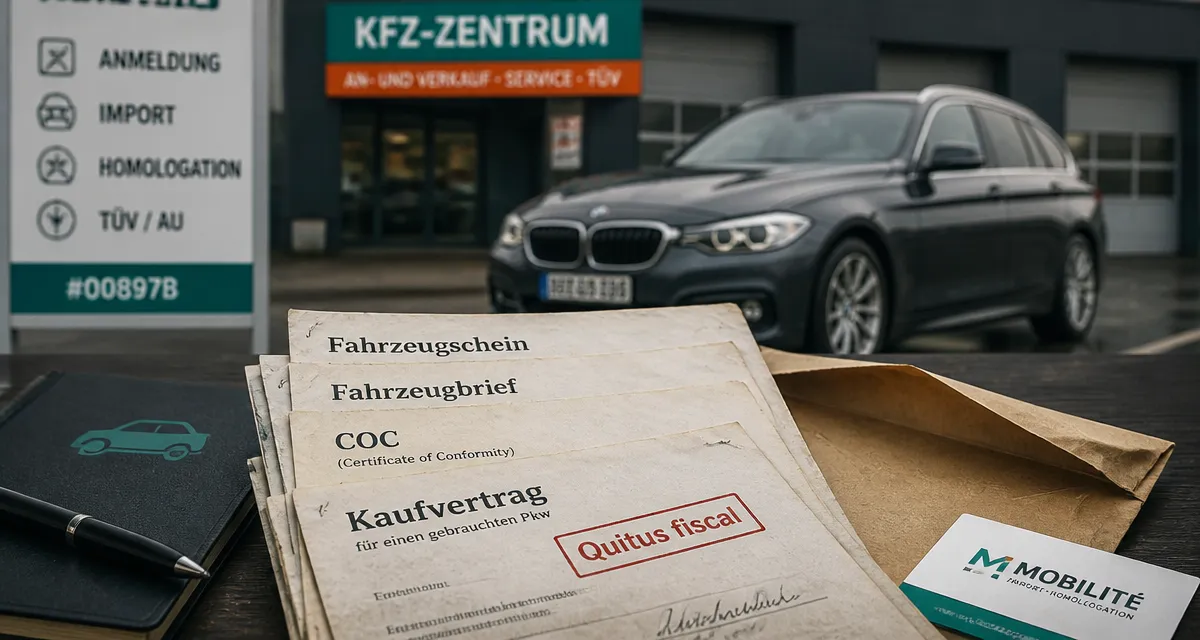 Acheter un vehicule en allemagne : dossier d’importation avec Fahrzeugschein, Fahrzeugbrief, COC et Kaufvertrag