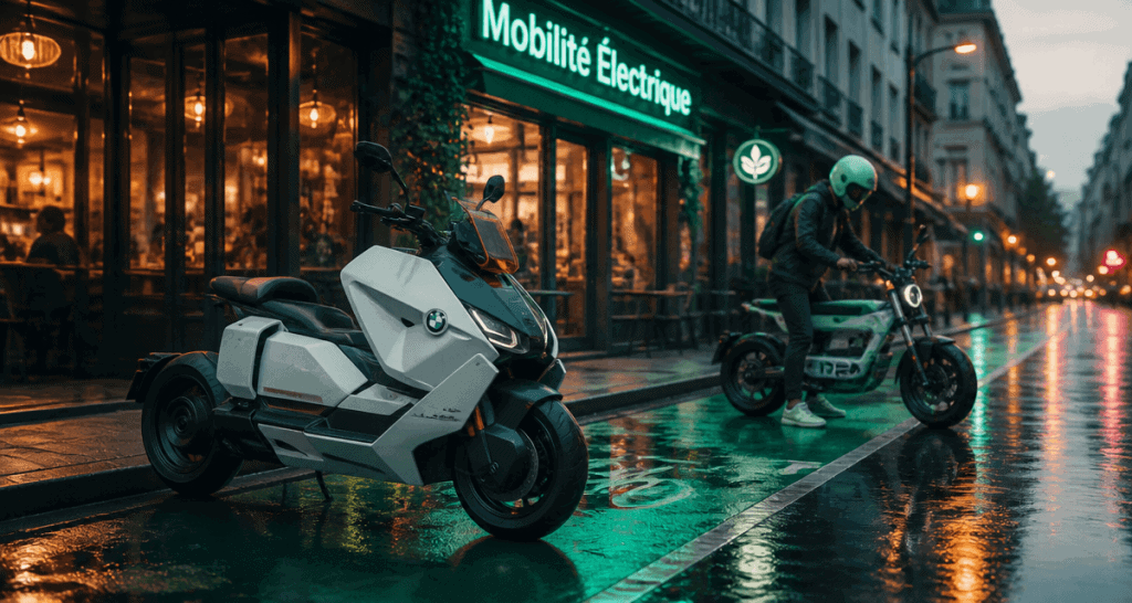 bmw scooter electrique ce 04 ce 02 piste cyclable