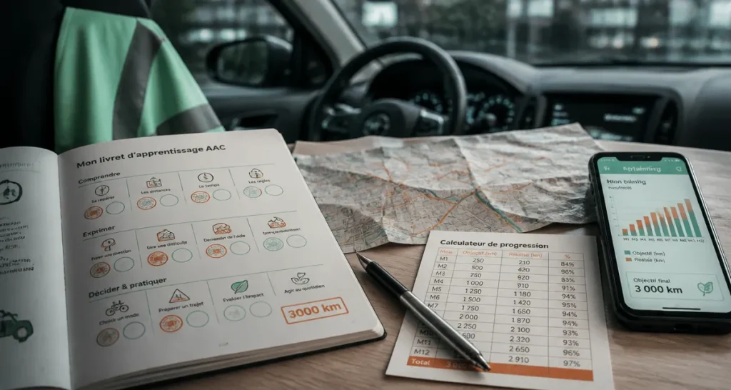 Conduite accompagnée 3000 km en combien de temps : livret et planning de route