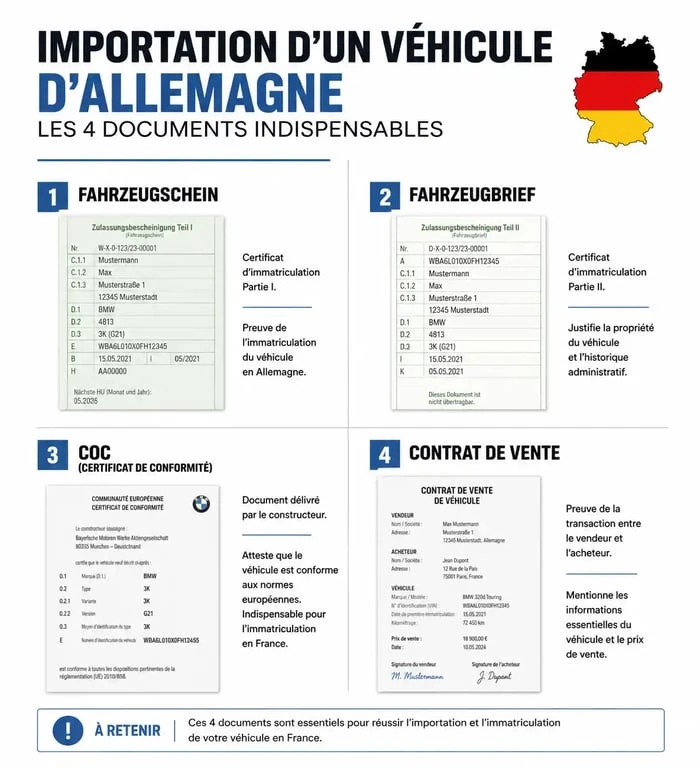 Les 4 documents indispensables pour acheter un véhicule en Allemagne et l'importer en France