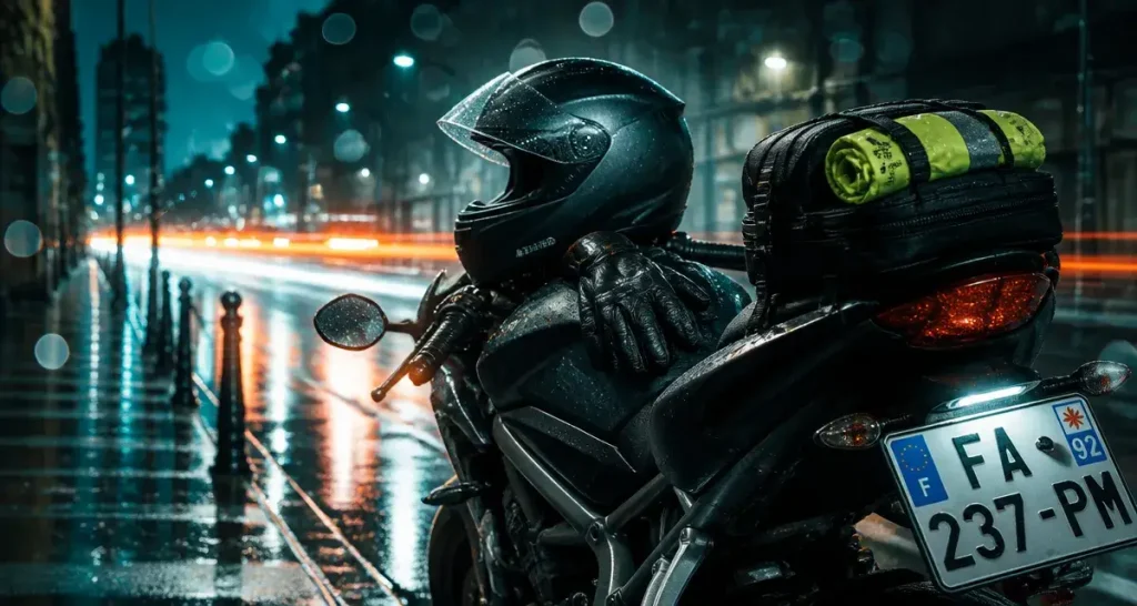 Équipements moto obligatoire : casque, gants, gilet haute visibilité