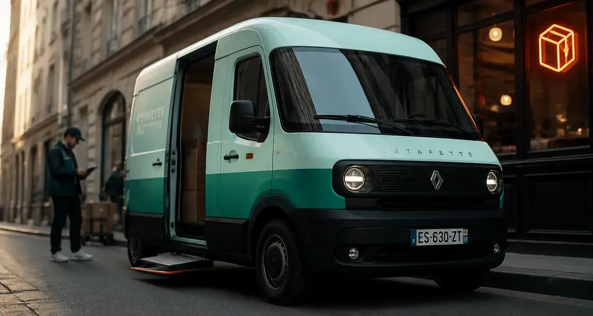 Estafette electrique livraisons urbaines, rayon de braquage 3,1 m, charge 20 min