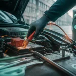 mauvais branchement câble démarrage sous capot voiture
