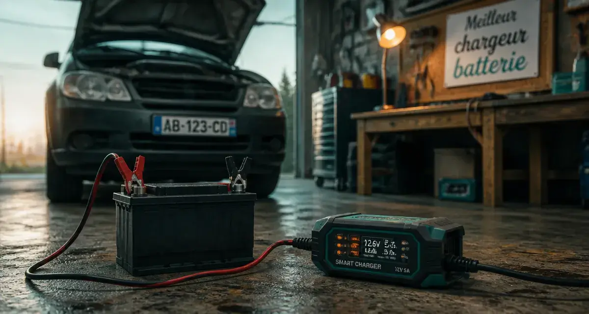 Meilleur chargeur batterie voiture en garage, pinces et câble