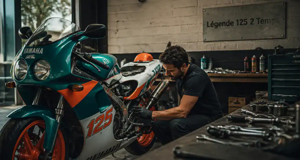 Moto 125 2 temps mécanique garage