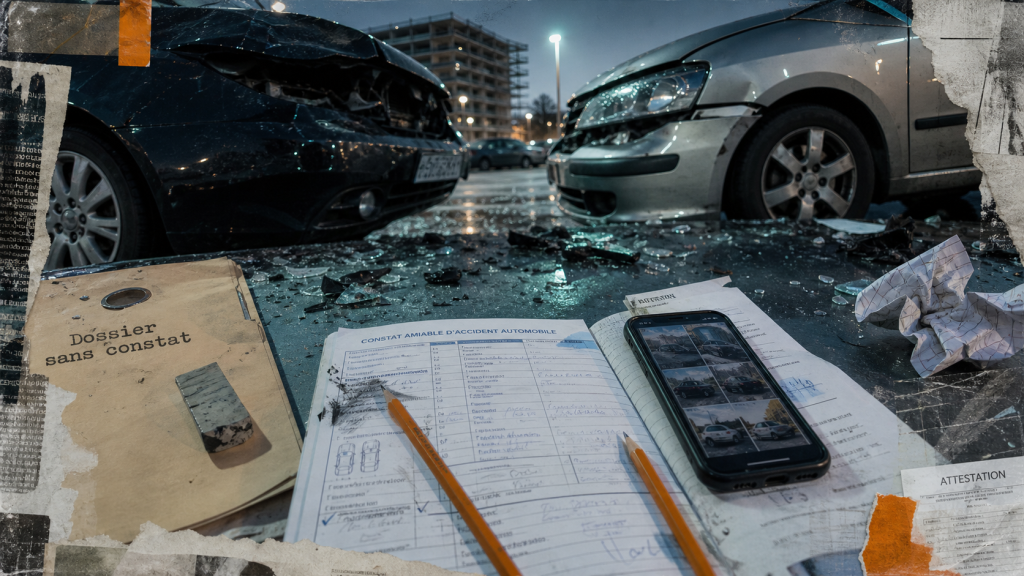 Pas de constat pas de preuve : dossier sans constat après accident, photos et attestation