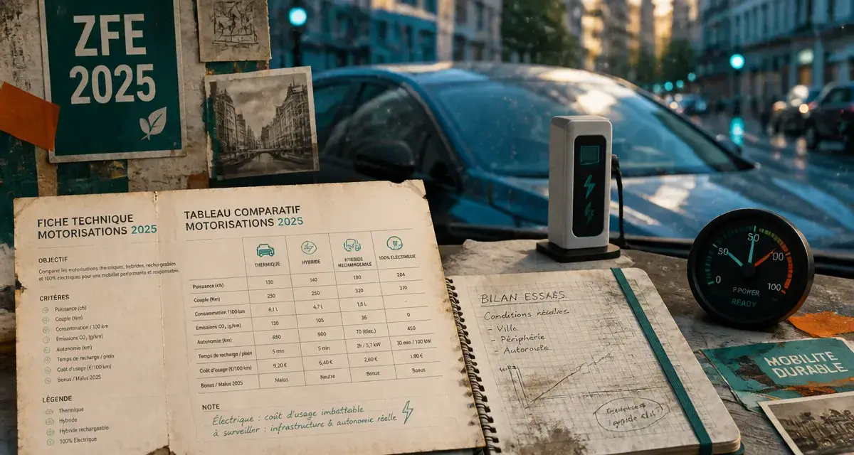 Quelle motorisation choisir en 2025 : guide malus et ZFE, comparaison des motorisations