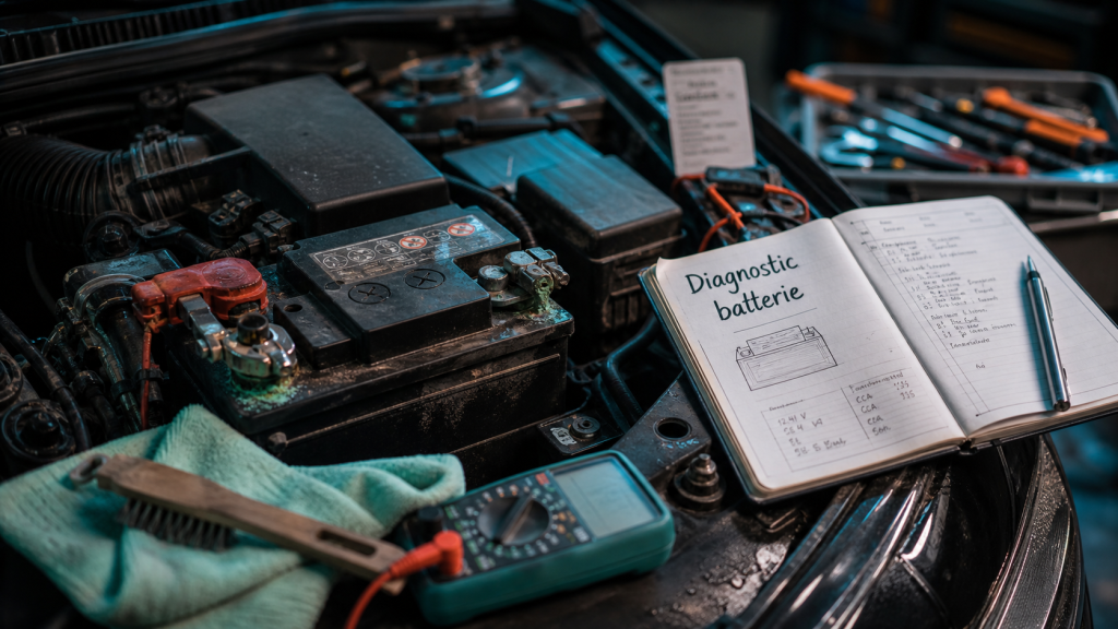 Signe de fatigue batterie voiture : tester la tension au multimètre