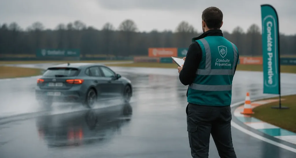 Stage de conduite préventive sur circuit mouillé