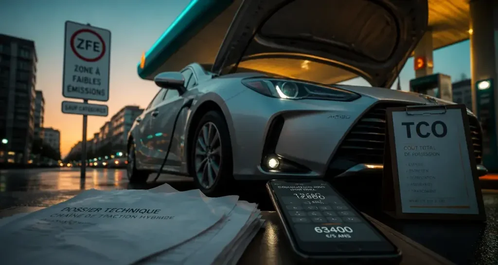 Voiture hybride argentée pour le meilleur rapport qualité-prix