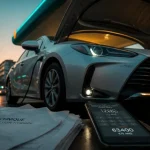 Voiture hybride argentée pour le meilleur rapport qualité-prix