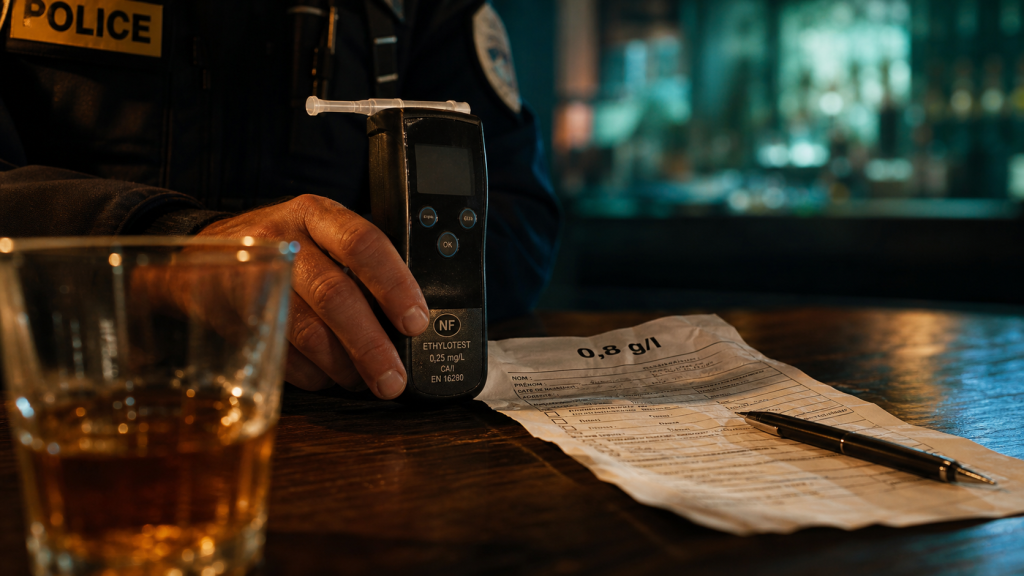 Alcool au volant sanctions : éthylomètre 0,8 g/l