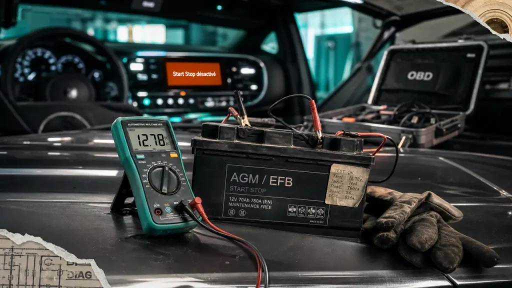 Défaut start and stop et perte de puissance : batterie et EPC, mode dégradé