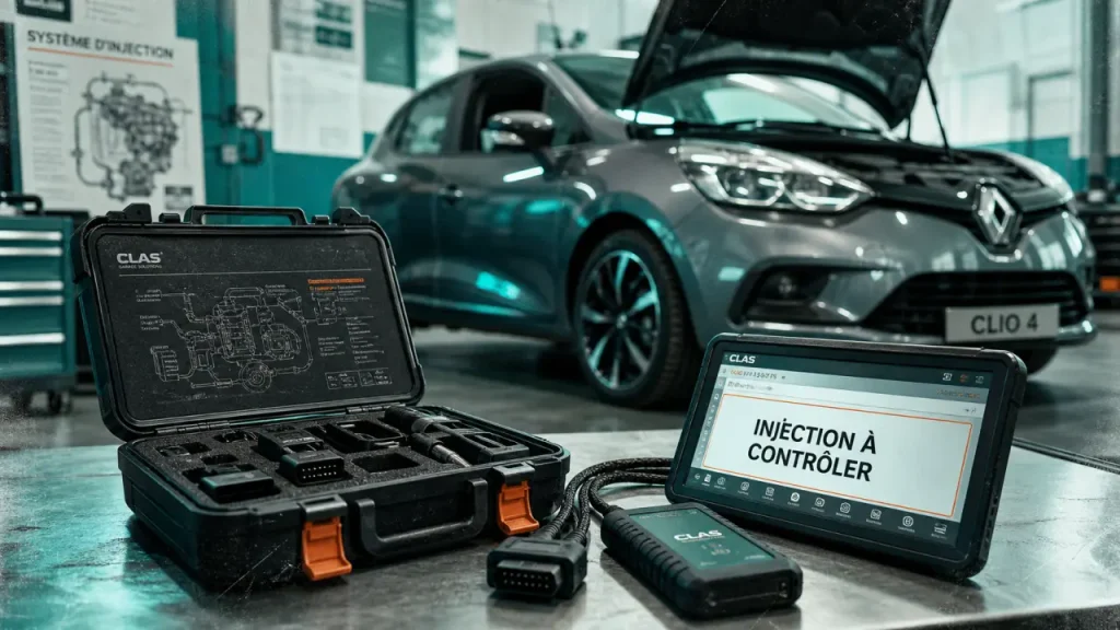 Injection a controler clio 4 : diagnostic OBD affichant INJECTION À CONTRÔLER