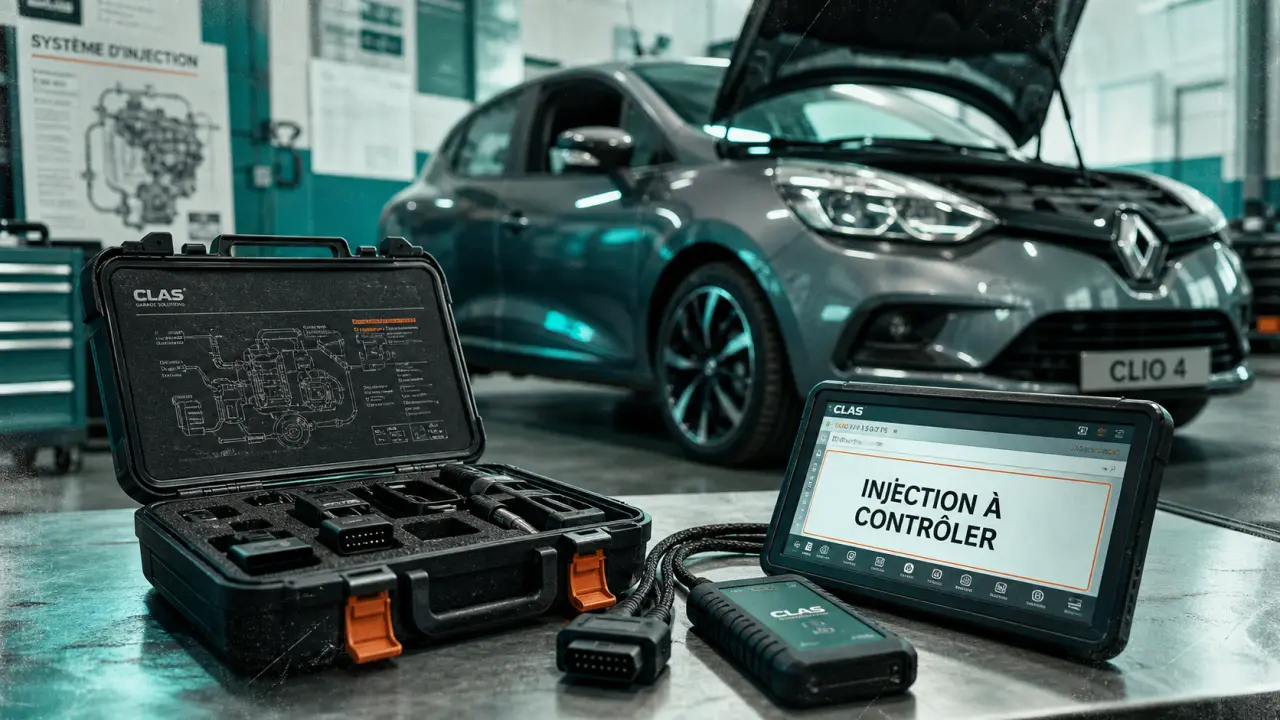Injection a controler clio 4 : diagnostic OBD affichant INJECTION À CONTRÔLER