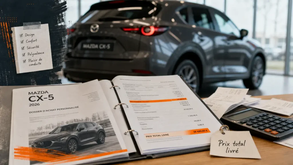 Mazda CX-5 2026 prix : taxes, versions et frais à vérifier avant de signer