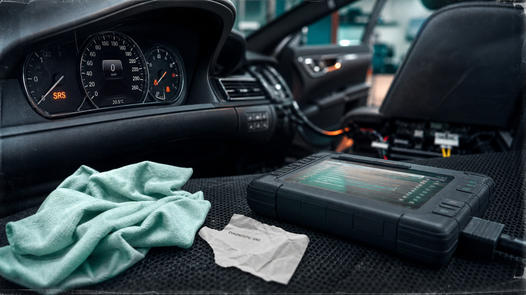 Mercedes benz srs : voyant SRS allumé, reset impossible