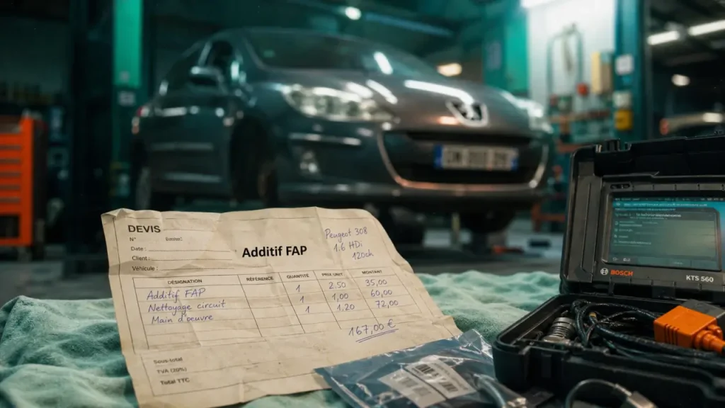 Prix remplissage additif FAP Peugeot 308 : 150 à 250 €