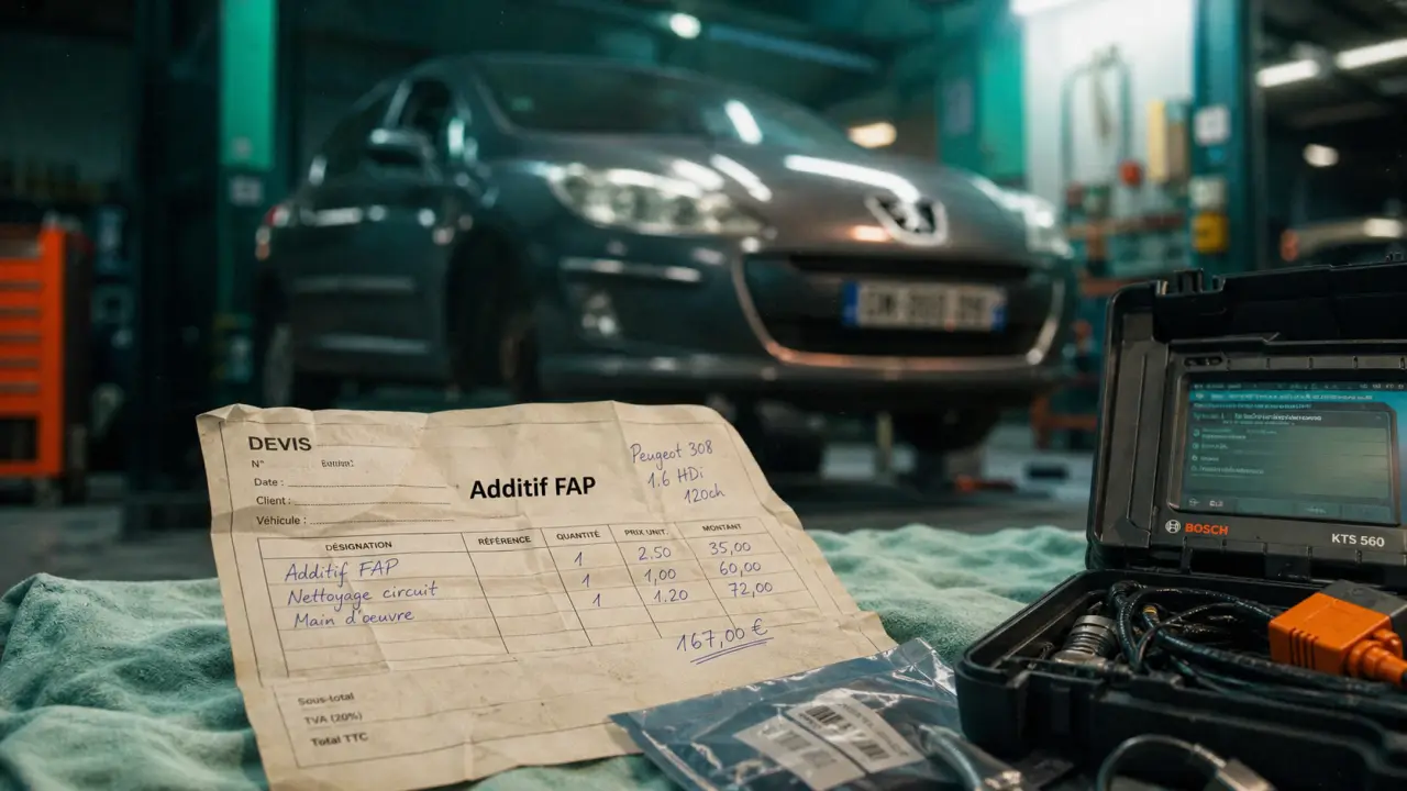 Prix remplissage additif FAP Peugeot 308 : 150 à 250 €