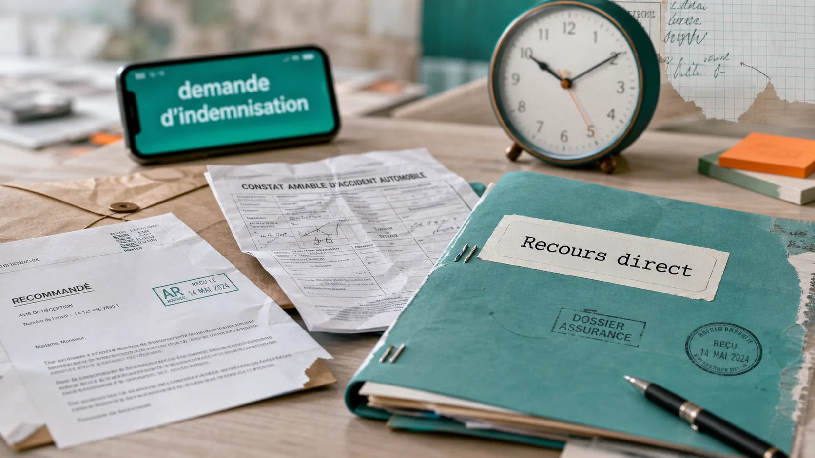 Recours contre assurance adverse : courrier recommandé, dossier assurance, délais