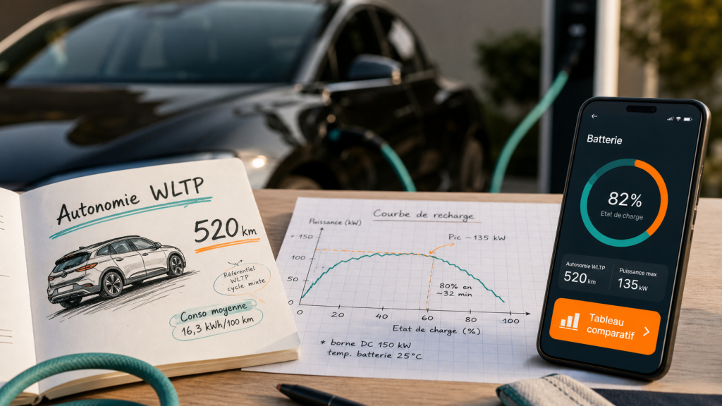 Tableau autonomie voiture électrique WLTP : écarts réels à surveiller